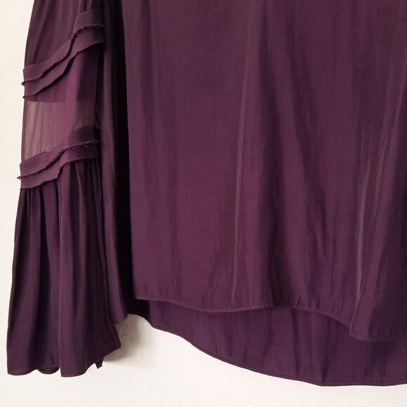 Ramy Brook New York Faretta Cold Shoulder Silk Blend Blouse M Merlot Wine $325 - Picture 14 of 16
